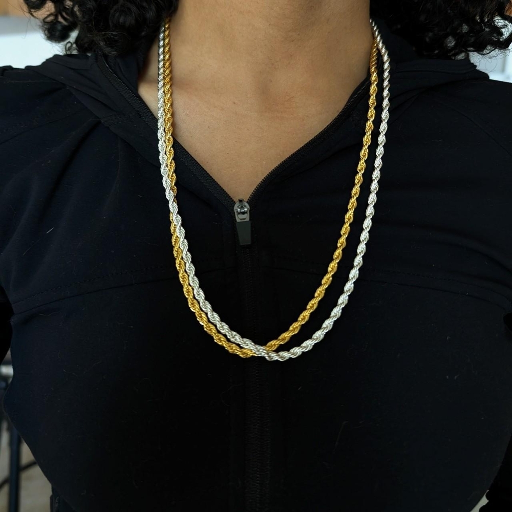 Gold and Silver Rope Chain Necklaces